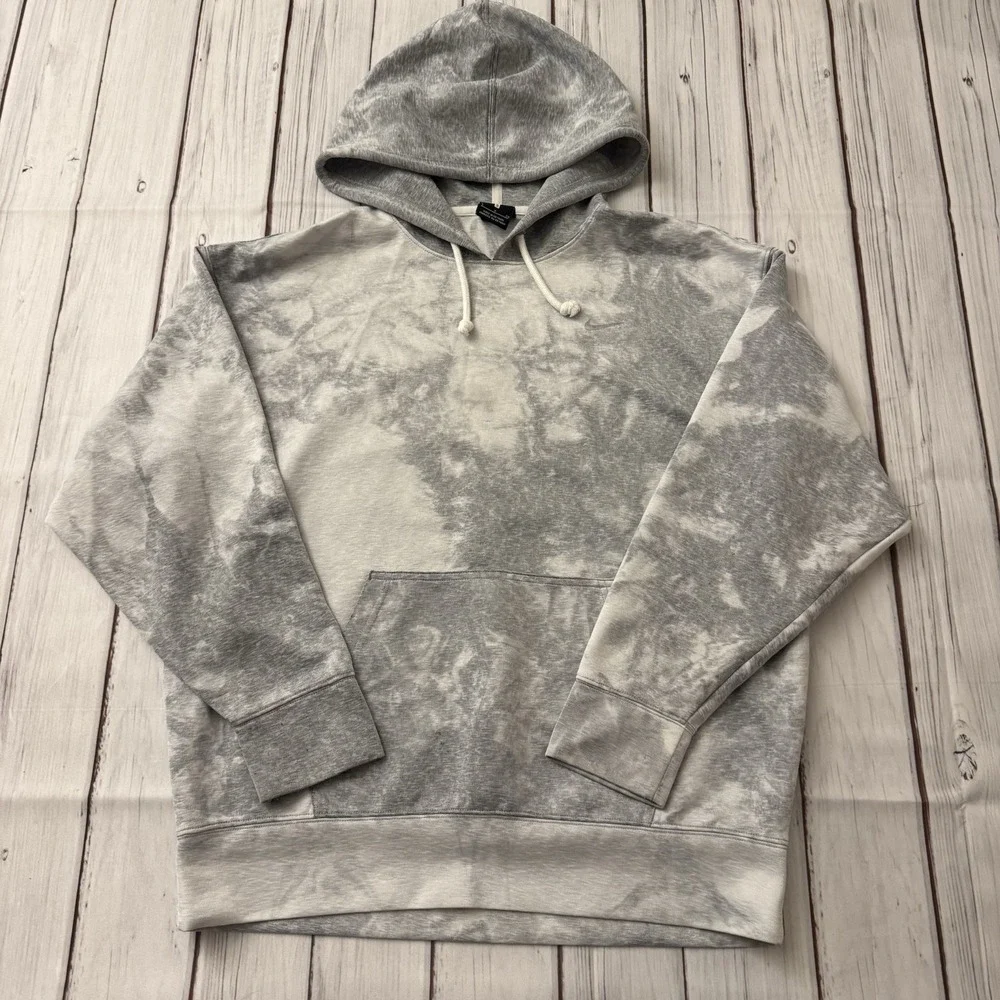 Nike Sweatshirt Womens S Gray Tie‎ Dye Icon Clash Pullover Hoodie Athleisure